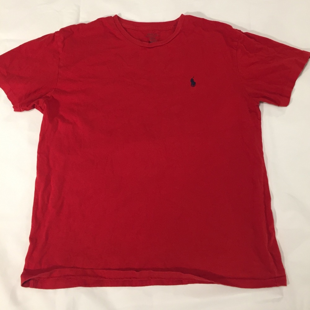 Polo red short sleeve pony tee medium
